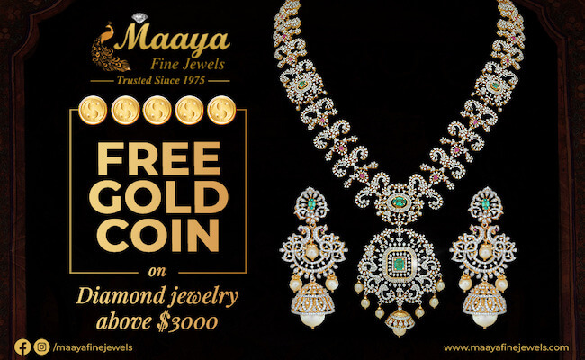 Free Gold Coins with Diamonds at MAAYA JEWELS